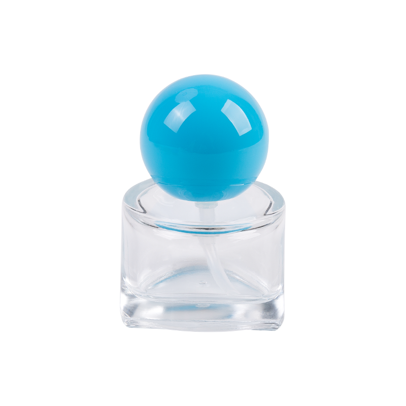Buidéal cosmaideach gloine 30ml le caipín gorm ABS