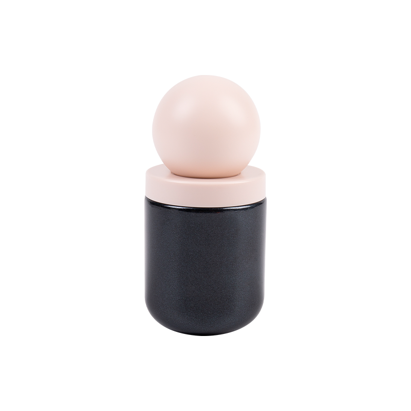 Buidéal cosmaideach gloine neamhlonrach 30ml le caipín bog sféarúil ABS